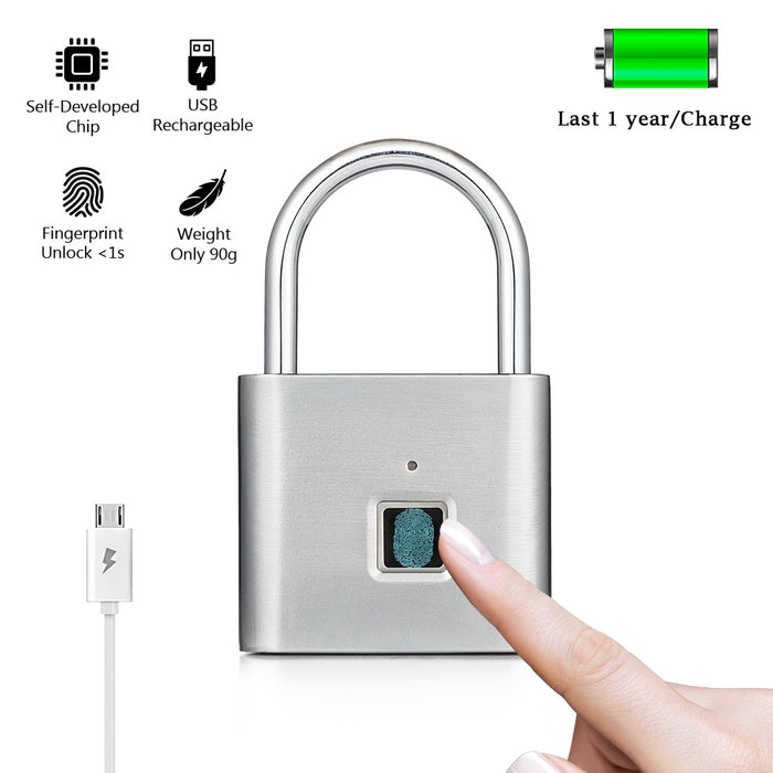 Keyless Fingerprint Smart Padlock - AlgorIthymz