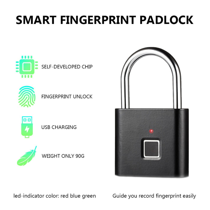 Keyless Fingerprint Smart Padlock - AlgorIthymz