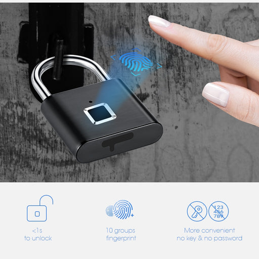 Keyless Fingerprint Smart Padlock - AlgorIthymz